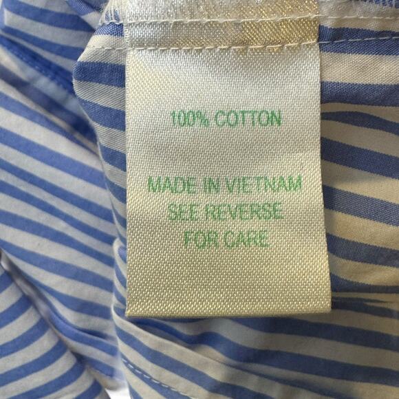 Lilly Pulitzer Size 4 Blue and White Striped Jonni Ruffle Front Blouse - Picture 4 of 4